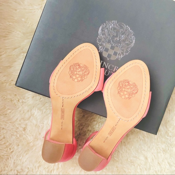 NIB VINCE CAMUTO Corlina Ankle Strap Suede Sandal Heels Pink - Picture 8 of 9